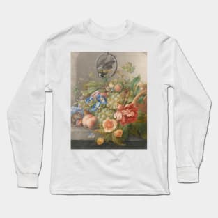 Still Life with Flowers, Fruits, a Bird and a Mouse by Herman Henstenburgh Long Sleeve T-Shirt